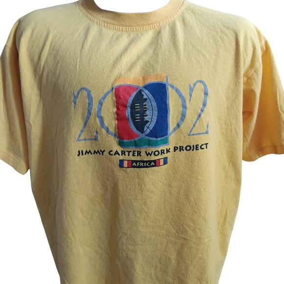 Vintage XXL T-shirt Y@K 2002 Jimmy Carter Work Project Africa Staff Humanity - Picture 1 of 5